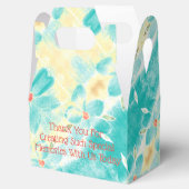 ティール(緑がかった色)結婚フローラ フェイバーボックス (オープン)