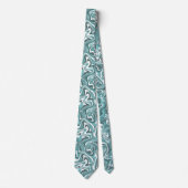 ティール（緑がかった色）結婚大理石 ネクタイ (正面)
