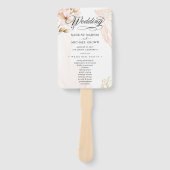 ティール（緑がかった色）結婚式 プログラムハンドファン ハンドファン (正面)