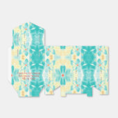 ティール（緑がかった色）結婚花 フェイバーボックス (折り畳みなし)