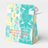 ティール（緑がかった色）結婚花 フェイバーボックス (裏面サイド)