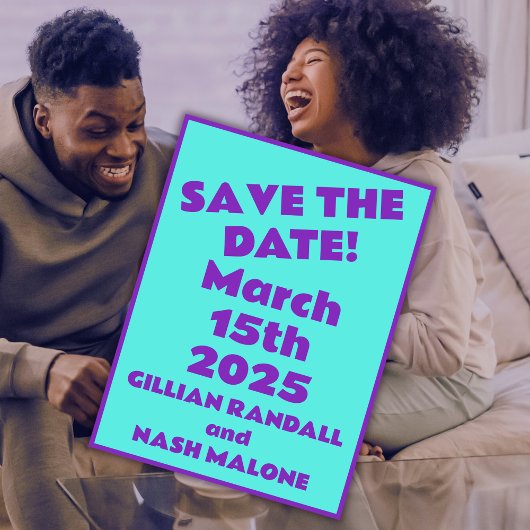 ティール（緑がかった色）結婚製紫 ポストカード