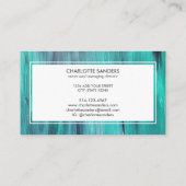 ティール(緑がかった色)絵を描およびホワイト名刺 名刺 (裏面)
