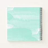 ティール（緑がかった色）絵を描ススマッジ感謝ジャーナル ノートブック (裏面)