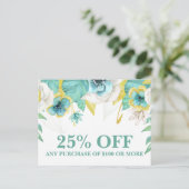 ティール(緑がかった色)絵を描フローラマーケティングプロモーション販売ポスト ポストカード (スタンド正面)