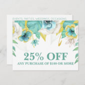 ティール(緑がかった色)絵を描フローラマーケティングプロモーション販売 ポストカード (正面/裏面)