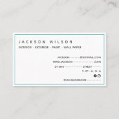 ティール(緑がかった色)絵を描ブルー絵を描ストリーク飾と 名刺 (裏面)