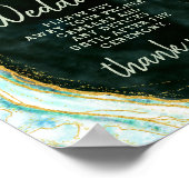 ティール（緑がかった色）緑と金ゴールドのプラグ結婚リング解除の表記号 ポスター (角)