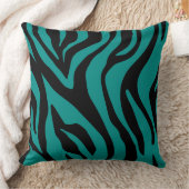 ティール(緑がかった色)·緑可逆タイガープリント枕 クッション (ブランケット)