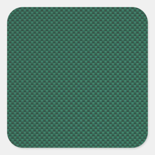 ティール（緑がかった色）緑炭素繊維スタイルプリント スクエアシール (正面)