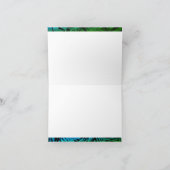 ティール（緑がかった色）緑熱帯ヤシの葉書 サンキューカード (内部)