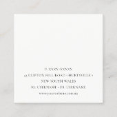 ティール（緑がかった色）緑陶磁器釉斑状組織 スクエア名刺 (裏面)