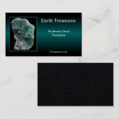 ティール(緑がかった色)線鉱物が結晶を凝集 名刺 (正面/裏面)