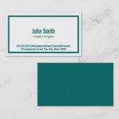 ティール(緑がかった色)縁どグラフィックデザイン名刺 名刺 (正面/裏面)