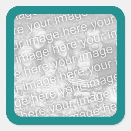 ティール（緑がかった色）縁ど写真シール スクエアシール (正面)