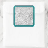 ティール（緑がかった色）縁ど写真シール スクエアシール (バッグ)