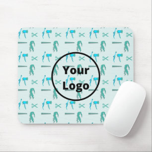 ティール（緑がかった色）美容師のビジネスパターン マウスパッド