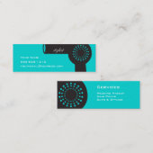 ティール（緑がかった色）美容師スキニービズカード スキニー名刺 (正面/裏面)