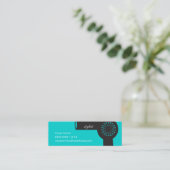 ティール（緑がかった色）美容師スキニービズカード スキニー名刺 (スタンド正面)