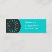 ティール（緑がかった色）美容師スキニービズカード スキニー名刺 (裏面)