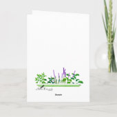 ティール（緑がかった色）考え紫陽花 カード (裏面)