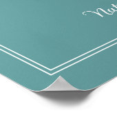 ティール（緑がかった色）航海のいかり結婚ポスター ポスター (角)