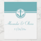 ティール（緑がかった色）航海のいかり ワインラベル (シングルラベル)