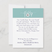 ティール(緑がかった色)航海のジョイ砂ドル3写真クリスマス (裏面)