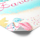 ティール(緑がかった色)航海のマーメイドパーティー好意ディスプレイサイン ポスター (角)