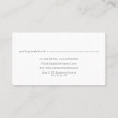 ティール(緑がかった色)色彩の鮮やかフローラ美容師アポイントメントカード 予約カード (裏面)