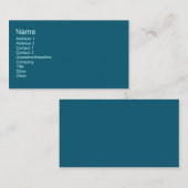 ティール（緑がかった色）色 名刺 (正面/裏面)