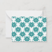 ティール（緑がかった色）花名前をカスタムする白 ノートカード (裏面)