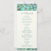 ティール（緑がかった色）花結婚式 プログラム (裏面)