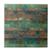 ティール（緑がかった色）茶フェイク銅パテインスパイアィナ工業  タイル (正面)