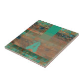 ティール(緑がかった色)茶フェイク銅パテインスパイアィナ工業 タイル (側面)