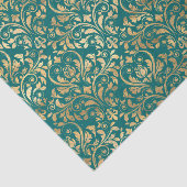 ティール（緑がかった色）華美及び金箔 薄葉紙 (詳細)