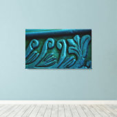 ティール（緑がかった色）葉 キャンバスプリント (インサイチュ (ウッドフロア))