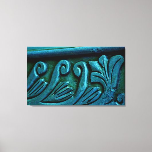 ティール（緑がかった色）葉 キャンバスプリント (正面)