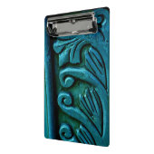 ティール（緑がかった色）葉 ミニクリップボード (アングル2)