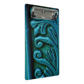 ティール（緑がかった色）葉 ミニクリップボード (アングル)