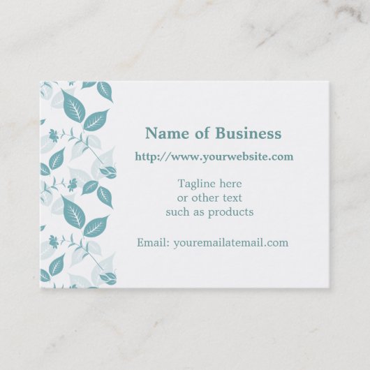 ティール（緑がかった色）葉 名刺 (正面)