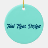 ティール（緑がかった色）虎 セラミックオーナメント (裏面)