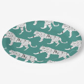 ティール（緑がかった色）虎 ペーパープレート (アングル)