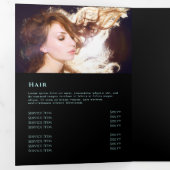 ティール(緑がかった色)虹色グリッター3折パンフレット 三つ折りカード (内部最初)