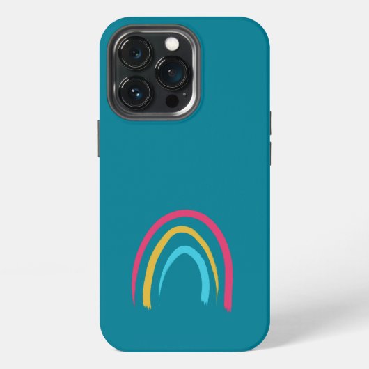 ティール(緑がかった色)虹 iPhoneケース (裏面)