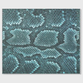 ティール（緑がかった色）蛇皮プリント、蛇紋はかりで測様 ラッピングペーパー (フラット)