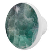 ティール（緑がかった色）蛍石ヒーリング結晶 セラミックノブ (右)