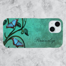 ティール（緑がかった色）蝶対