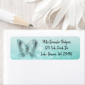 ティール(緑がかった色)蝶 ラベル (インサイチュ)