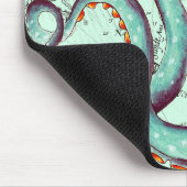 ティール(緑がかった色)触手オンティール(緑がかった色)ヴィンテージマップ マウスパッド (コーナー)